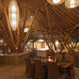 bamboo poles natural structure interior