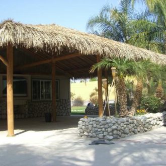 mexican thatch roof on an outdoor structure