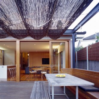 reed fencing patio ceiling