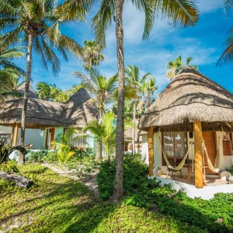tahitian thatch on a hotel in mexico