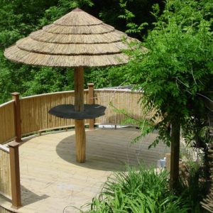 synthetic thatch umbrella at a zoo